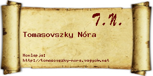 Tomasovszky Nóra névjegykártya