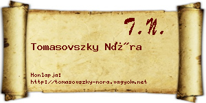 Tomasovszky Nóra névjegykártya