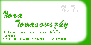 nora tomasovszky business card